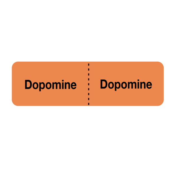 Nevs IV Drug Line Label - Dopamine/Dopamine 7/8" x 3" Flr Orange w/Black N-9796